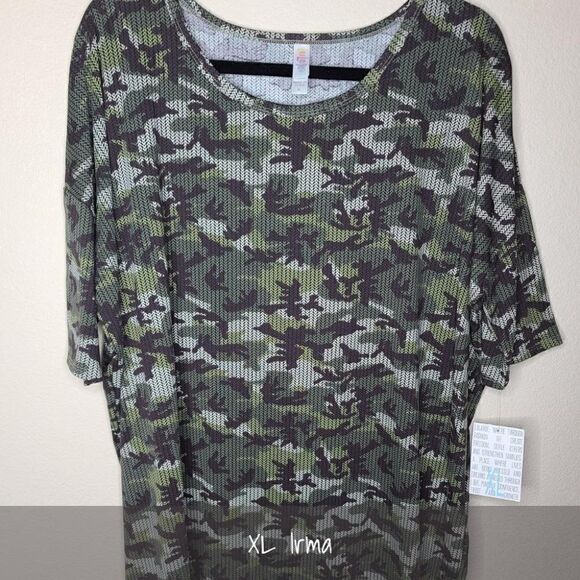 LuLaRoe Irma Tunic XL Green Camo NEW - Picture 1 of 1